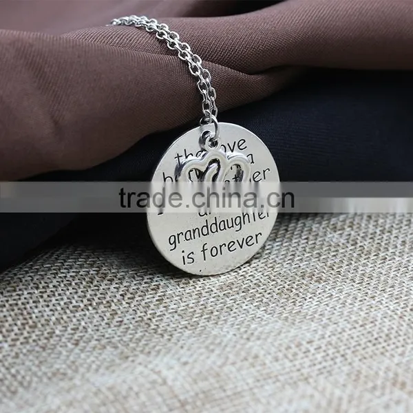 Cheap 2016 New Christmas Women Hot Gifts Love Heart Words Round Pendant Necklace Family Jewelry photo-6