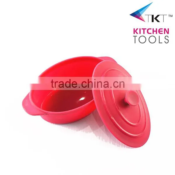 Mini Oval Shaped Food Grade Silicone Cake Pan With Cover Baking Pan