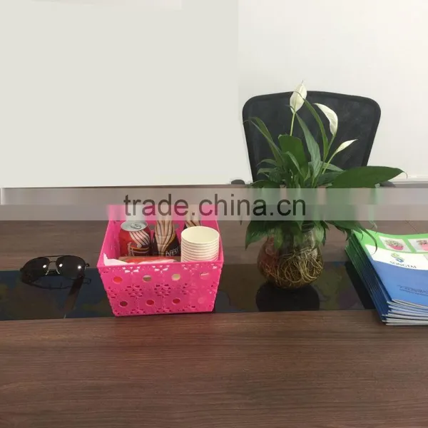 Carved Sunflower Design Square Plastic pp Basket photo-4