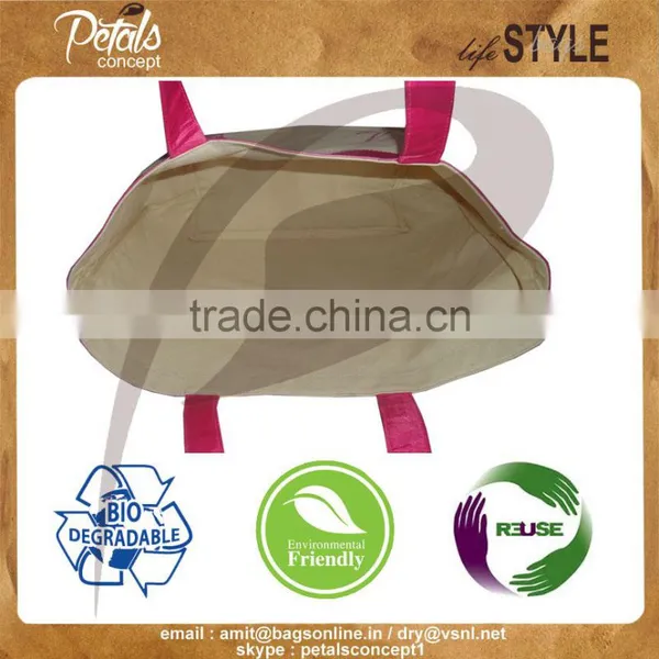 2016 Customize Canvas Tote Bag With PU Handle photo-2