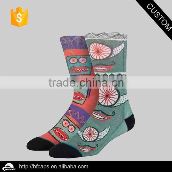 Spandex / Nylon / Cotton Material and Unisex Gender Dye Sublimated Socks photo-4