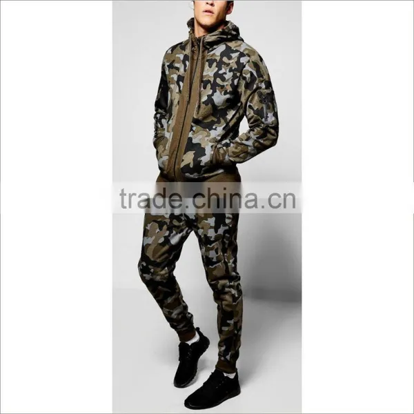 Custom Your Logo and Print Camo Tracksuit Cotton Sport Latest Design Tracksuit photo-2