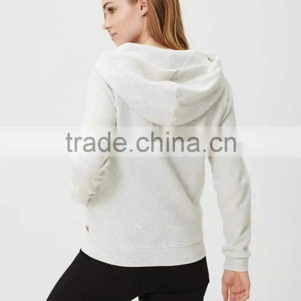 2016 Winter Wholesale Women 100% Cotton Plain Zip Hoodie Free Sample photo-5