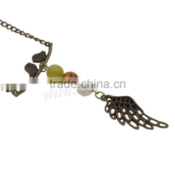 Gemstone Picture Necklace Zinc Alloy Brass Chain Natural Gemstone Necklace photo-4
