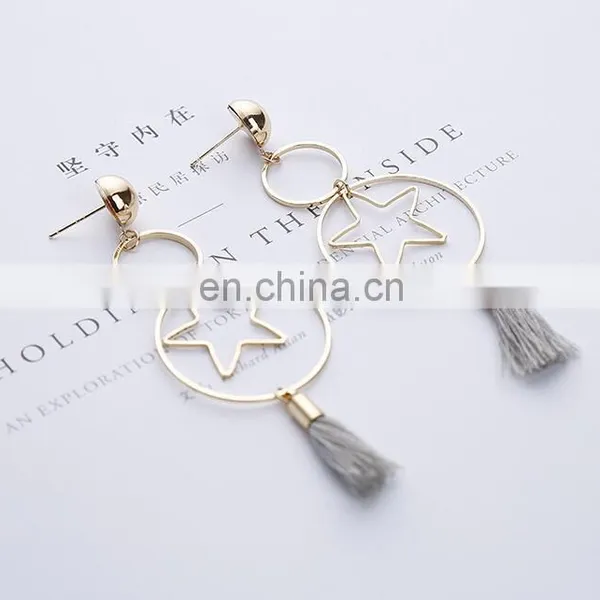 Contracted Han Guoer Nail Female Long Tassel Earrings Hand Geometry Eardrop Asymmetric Earrings Wholesale Pearl Earrings photo-2