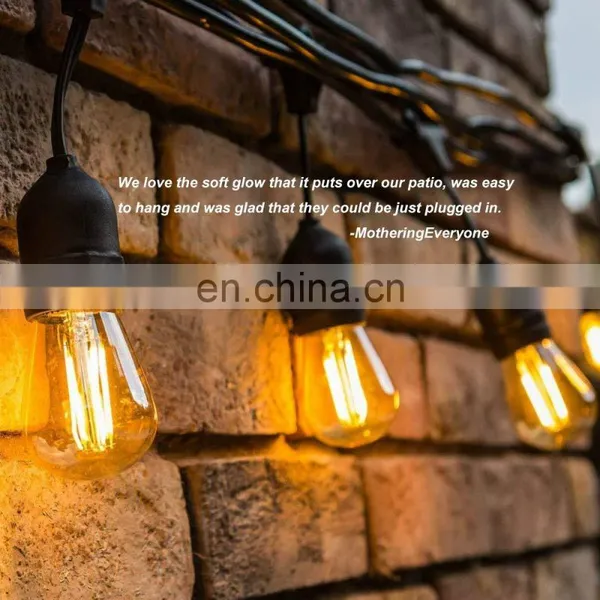 S14 LED String Bulbs for Holiday Garden Patio Christmas Use Outdoor Edison Bulb String Light Filament String Light 48ft photo-3