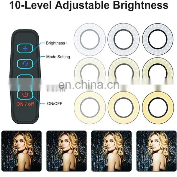 Hot Selling Selfie LED Ring Light With Rotatable Cell Phone Holder Stand Sturdy Clip Light Fill Light For Live Stream Makeup photo-5