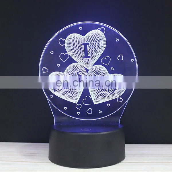 Touch Sensor Led Light Multi-colors Changing 3D Illusion Lamp for Room Lighting Usage photo-5