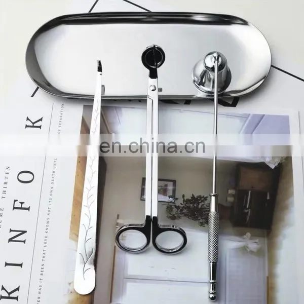 Hot Sale Wholesale Metal Brass Stainless Steel Gold Black Rose Gold Set Accessories Wick Trimmer Candle Snuffer photo-4