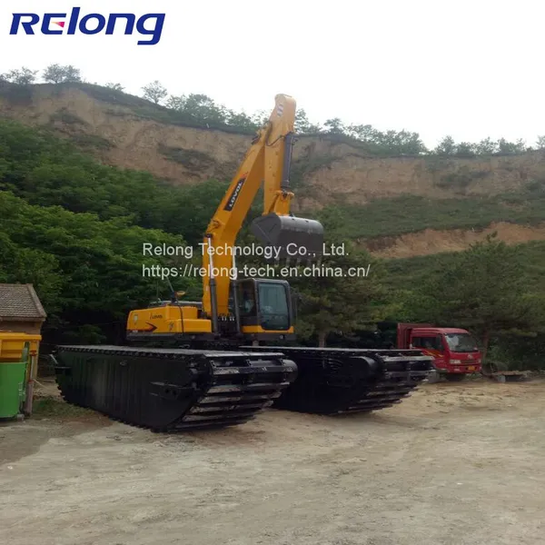 Sand Dredging Excavator With Amphibious Pontoon Swamp Buggy photo-3