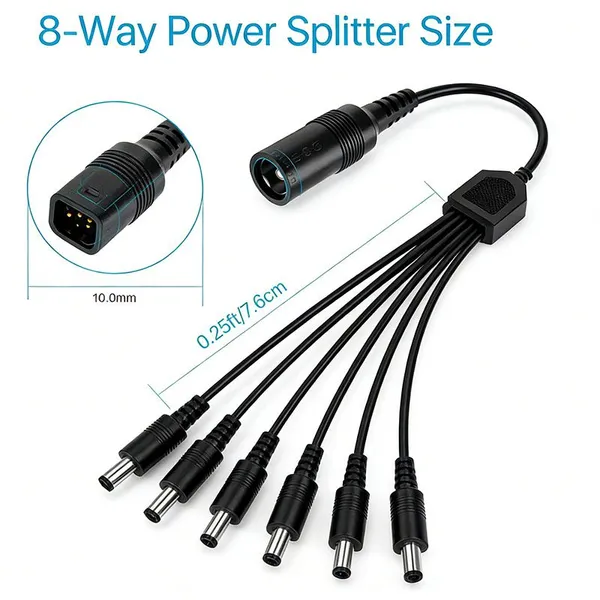 5521DC Power Cord Connecting Cable, One Female and One Male, Wire Gauge 4.0, Y-type Connecting Cable, 1/8video Cable photo-2