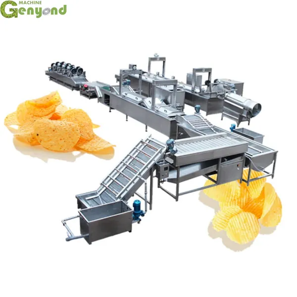Genyond 100-1000 Kgs/H Automatic or Semi-Automatic Frozen French Fries Processing Line/ Potato Chips Making Machine photo-4
