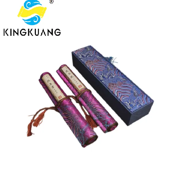 Rice Paper Calligraphy Paper Hand Scroll Brocade Box Woo Courtship Gift Set of < Phoneix Seek A Mate>