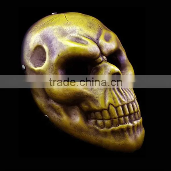 In-stock Factory Halloween Resin Skull Mask Horror Payday 2 Game Skull Props Mask 3colors (White/Beige/bronze) photo-6