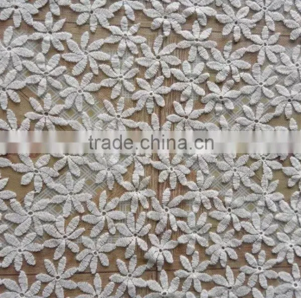 Cotton Mesh Lace Fabric/Embroidery Flower Lace/Water Soluble Lace For Garment Accessory photo-6