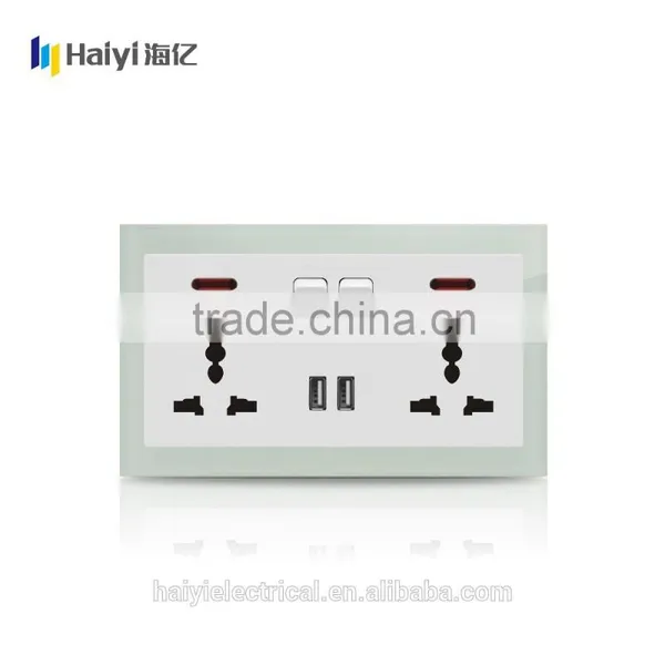 Haiyi China Supplier British Standard Double 13A 250V Electrical Wall Switch Sockets photo-3