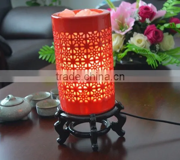 Himalayan Natural Rock Salt Lamp With Ceramics Cover photo-5
