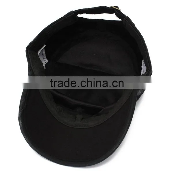 Top Quality Low Price Wholesale Adjustable Back Closure Vintage Washed Cotton India Flat Top Manufactures Caps Military Cap photo-4