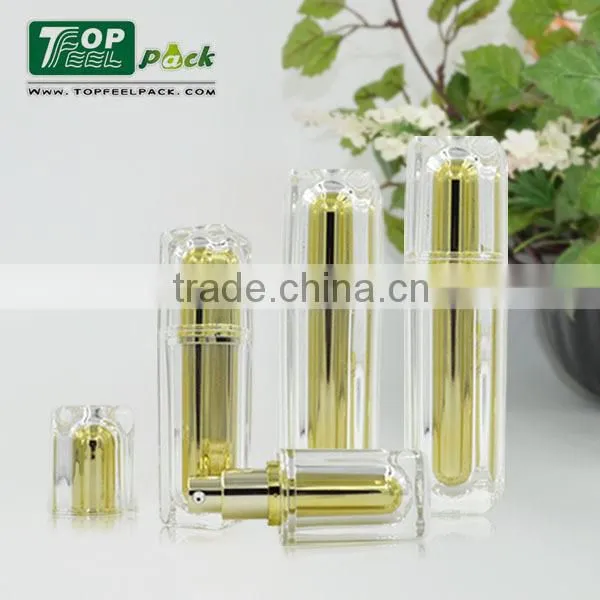 Plating Gold Double Wall Acrylic PMMA Lotion Bottle for Lotion Skincare Sale 100ml