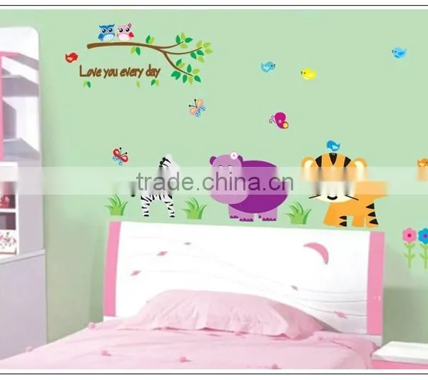 ALFOREVER the Owl With Other Animals Wall Sticker,owl Pvc Sticker photo-2