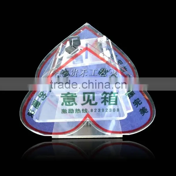 GH-RJ015 Heart Shape High Polished Acrylic Suggestion Box ,modern Acrylic Suggestion Box photo-3