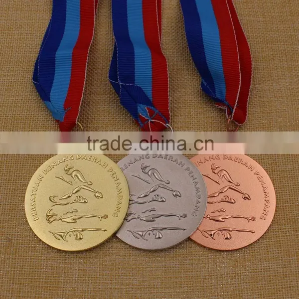 Wholesale Cheap Gold Silver Bronze Swimming Sports Medals / Award Medals