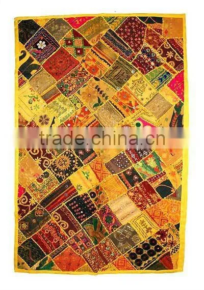 Ethnic Vintage Embroidered Handmade Textile Tapestries India