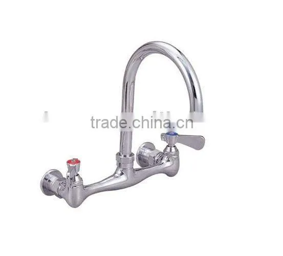 Splash-mounted Commercial Faucet With Gooseneck Faucet