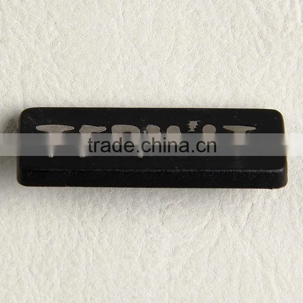Embossed PVC Rubber With 3D Metal Logo Labels for Clothing Jeans Shoes Bags photo-2
