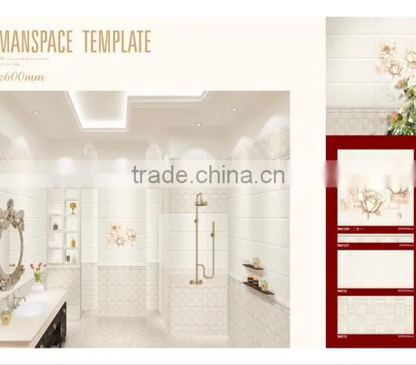 300x600 Cheap Porcelain Wall Flower Tiles Kitchen photo-4