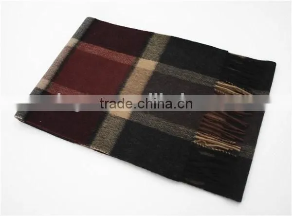 Men Checked Wool Scarf