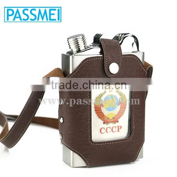 Hip Flask Holster Leather Flask Pouch.With Portable Outdoor Hip Flask