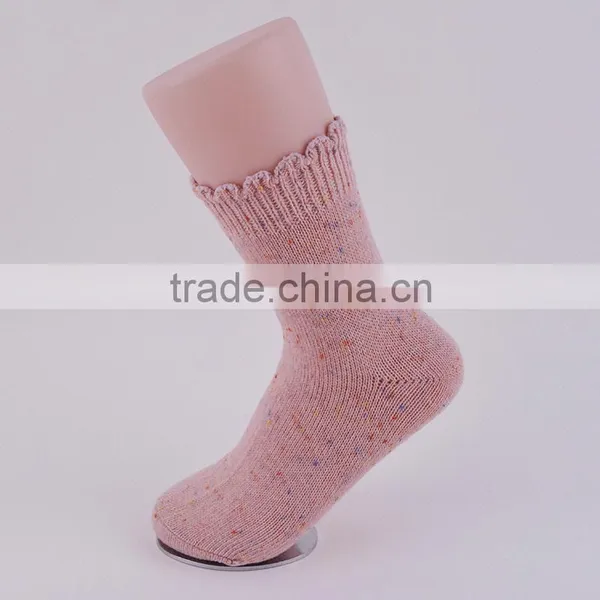 96N Double Cylinder Neps Yarn Casual Socks Woman Tube Sock photo-3