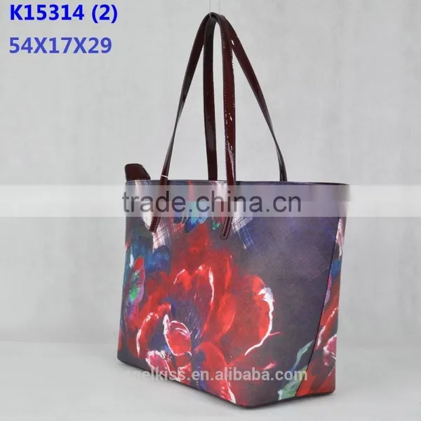 2015 New Fashion Printing pu Leather Ladies Tote Bag photo-2