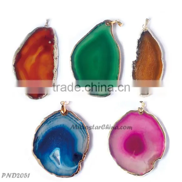 2015 Good Quality Fade Purple Color Drusy Pendant photo-2