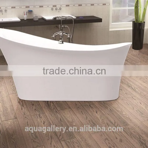 Freestanding White Color Acrylic Oval Bathtub photo-3