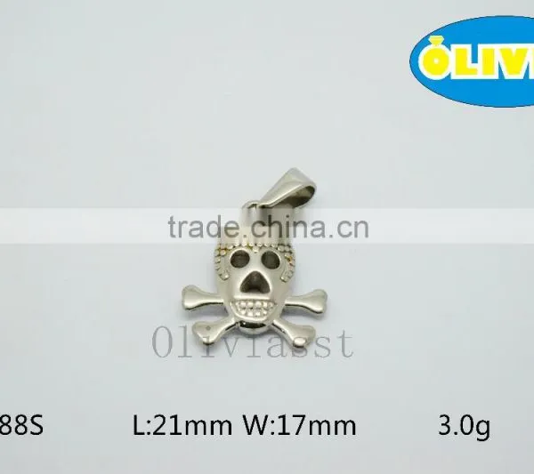 Olivia 2016 New Fashion Modern 316 Stainless Steel Cast Metal Classic Skull Pendant