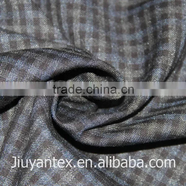 JY-1614 Hot Sale Plain Weave Small Checks Design Printed T82 R18 Suiting Fabric China Supplier Jiuyan OEKO-TEX Standard 100 photo-5