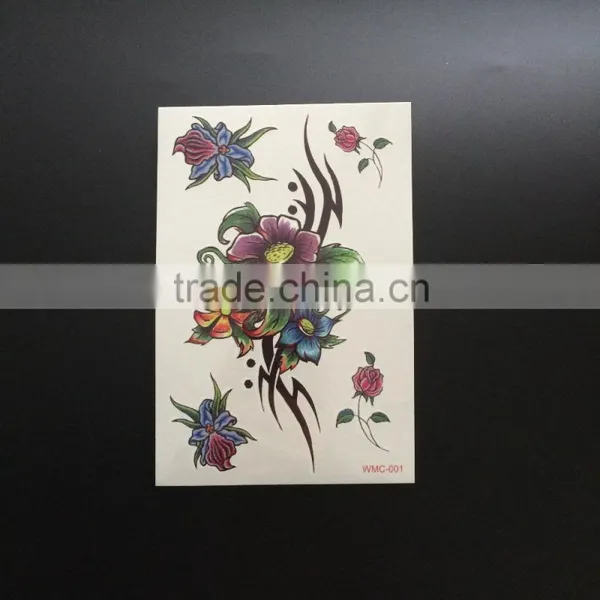 WMC-001 Temporary Full Color Flower Body Tattoo