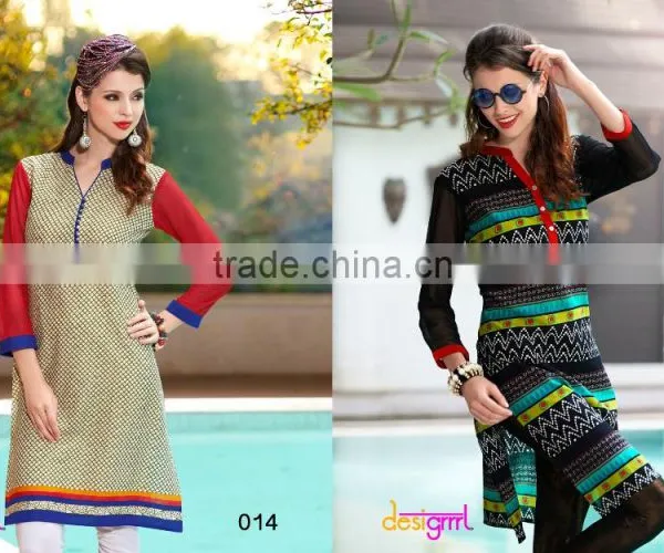 Large Indian Women Desinger Kurta Cotton Embroidered Kurti Bollywood Top Tunic photo-2