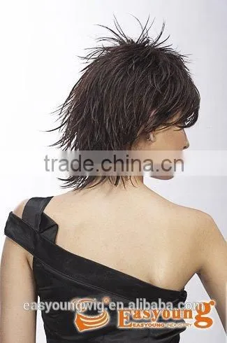 Manufacture Glue Short Synthetic Hair Wigs for Men or Women photo-4