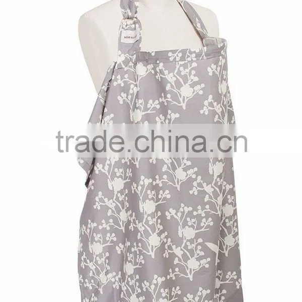 Wide Roomy Premium Quality Soft Organic Cotton Grey White Breast Feeding Nursing Cover photo-3