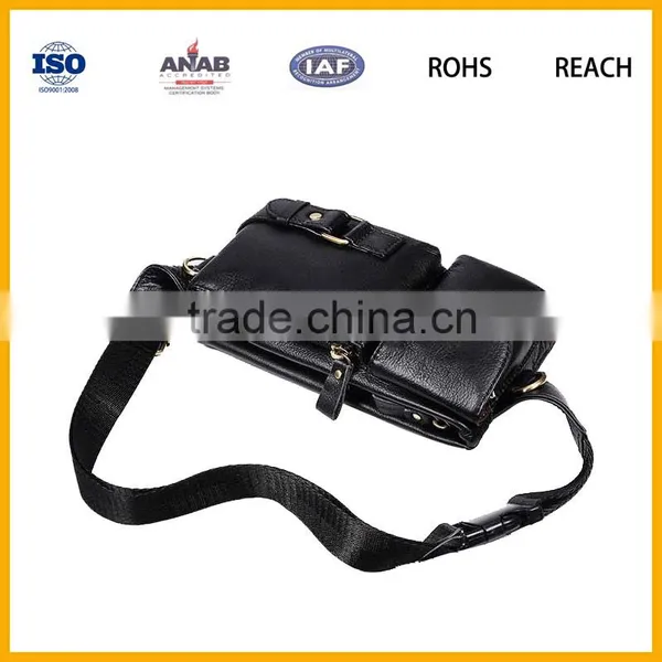 Factory Direct Sale High Quality Elegant PU Waist Bag With Two Small Pockets for Out Sports, Business photo-2