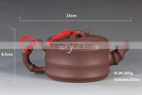 Bian Zhu Hu Bamboo Shape Yixing Purple Clay Teapot photo-2