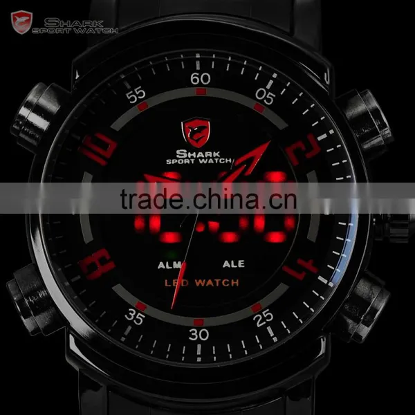 SHARK Sport Men Multiple Function Japan Movement Large Dial LED Display Digital Wrist Watches photo-5