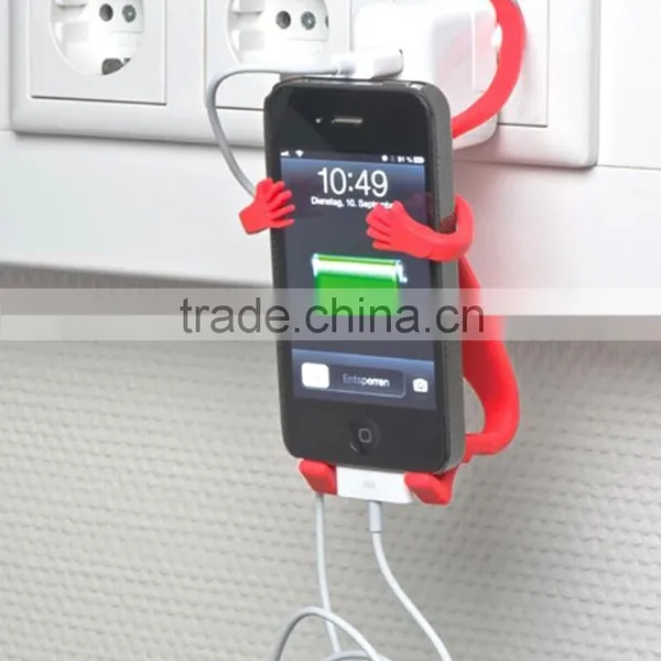 2015 New Arrival Flexible Human Shape Silicon Cell Phone Holder, Silicone Mobile Hook photo-2