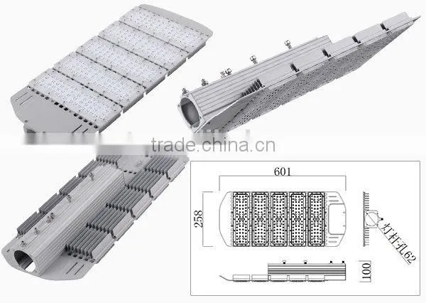 Metal Plate Design 250W Aluminum Staming Module Led Street Light Housing photo-2