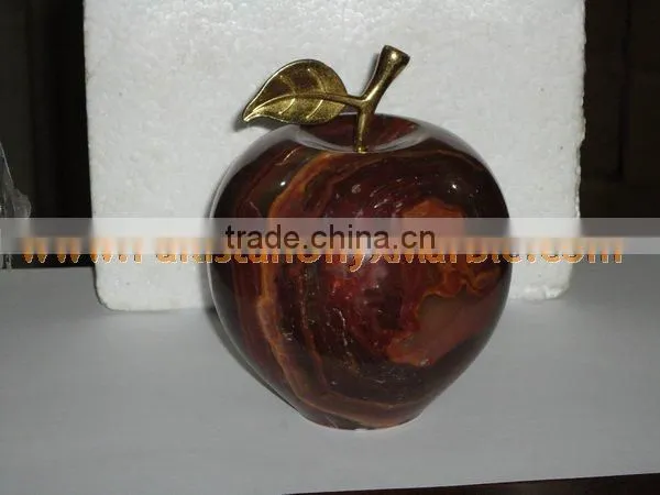 Best Salling PAKISTANI SUPPLIER NICE & SHINE ONYX APPLE WITH BRASS LEAF HANDICRAFTS photo-3