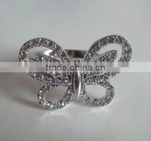 Jewelled Metal Alloy Butterfly Napkin Ring photo-3