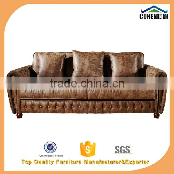 Luxury Classic Living Room Furniture Tufted Vintage Sectional Sofa Set photo-4